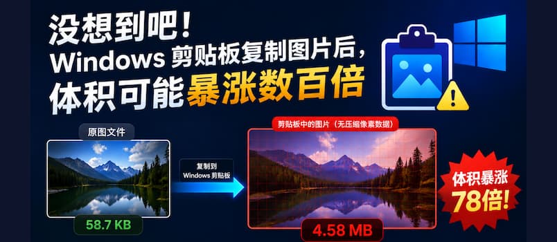 没想到吧,Windows 剪贴板复制图片后,体积可能暴涨数百倍|解决方案:SlimPaste 1