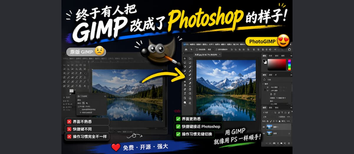 PhotoGIMP - 把 GIMP 改成 Photoshop 的样子 1