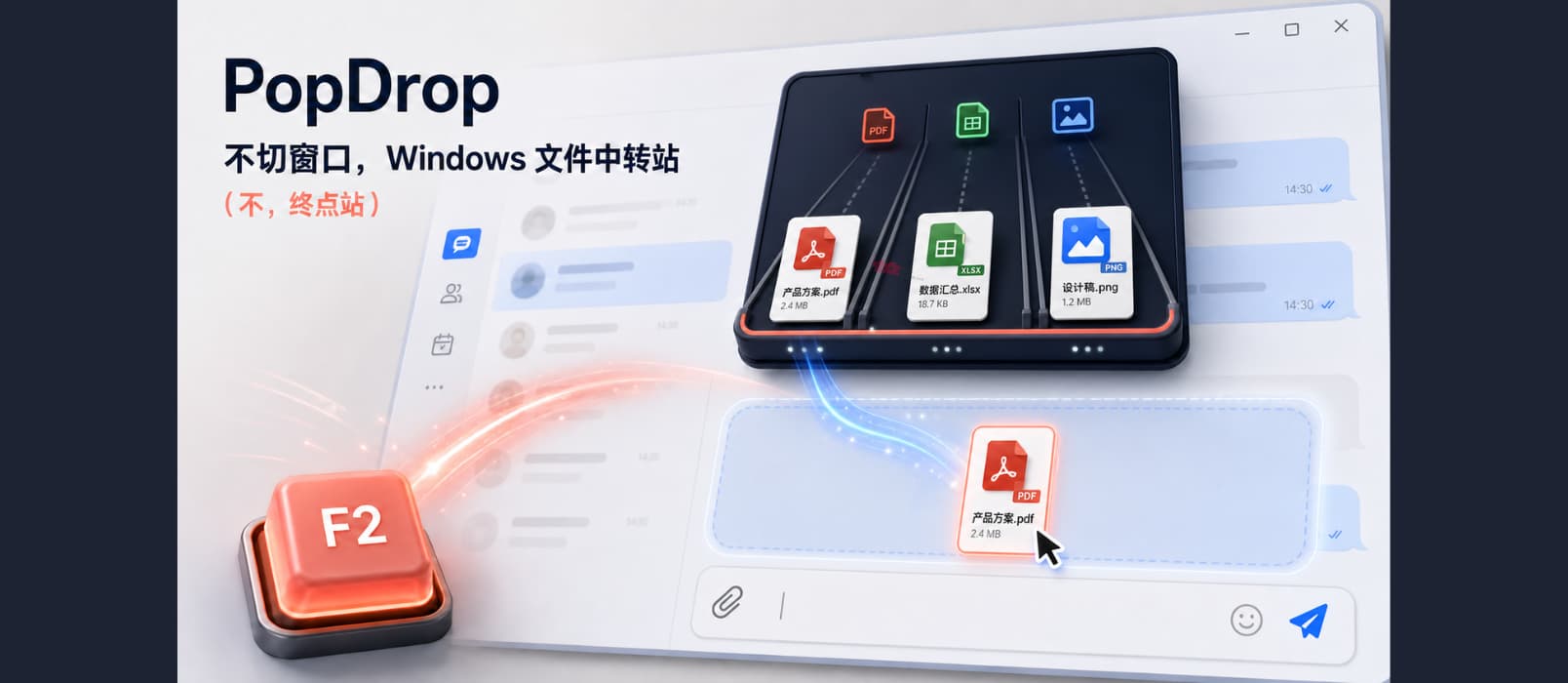 PopDrop:随时呼出,Windows 文件中转站(不,终点站) 1