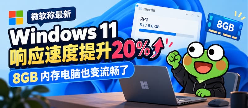 微软称最新 Windows 11 响应速度提升 20%，8GB 内存电脑也变流畅了 1