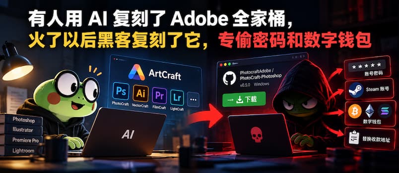 有人用 AI 复刻了 Adobe 全家桶，黑客用 AI 复刻了复刻，专偷密码和数字钱包 1