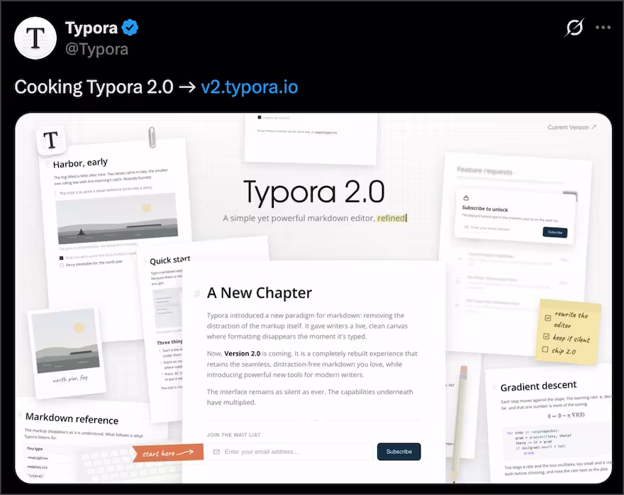 Typora 2.0 来了？老用户需要重新付费吗？新版本有哪些变化？ 2