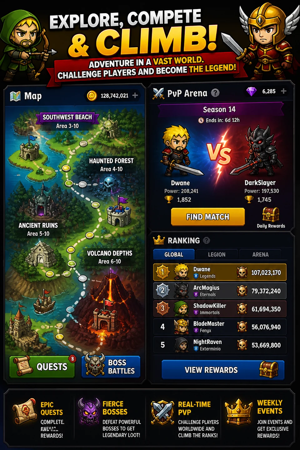 Walking Hero – 放置战斗 RPG 截图 5