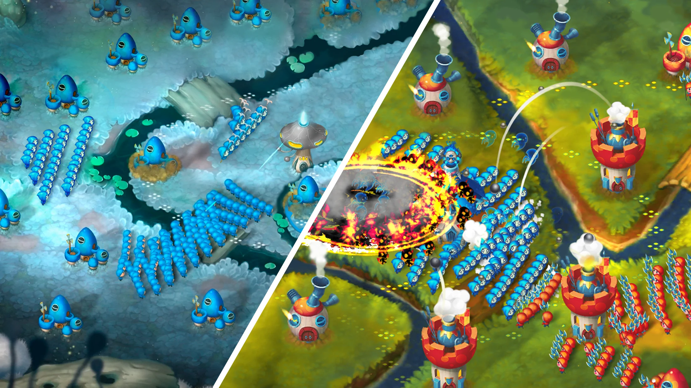 Mushroom Wars 2: 多人游戏 战略 & 塔防 截图 1