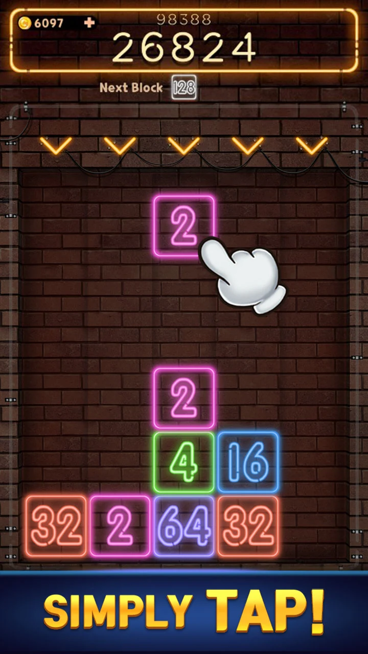 Drop Number : Neon 2048 截图 3
