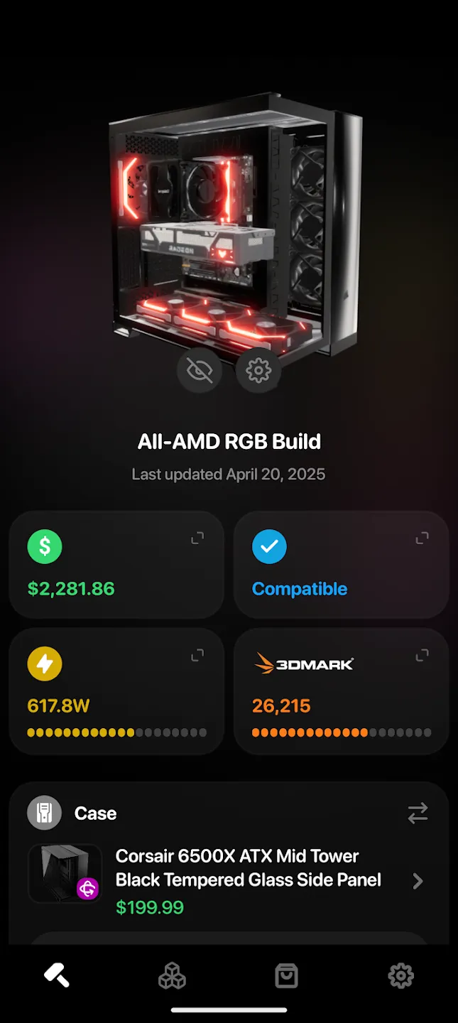 BuildCores: 3D Part Picker PC 截图 1