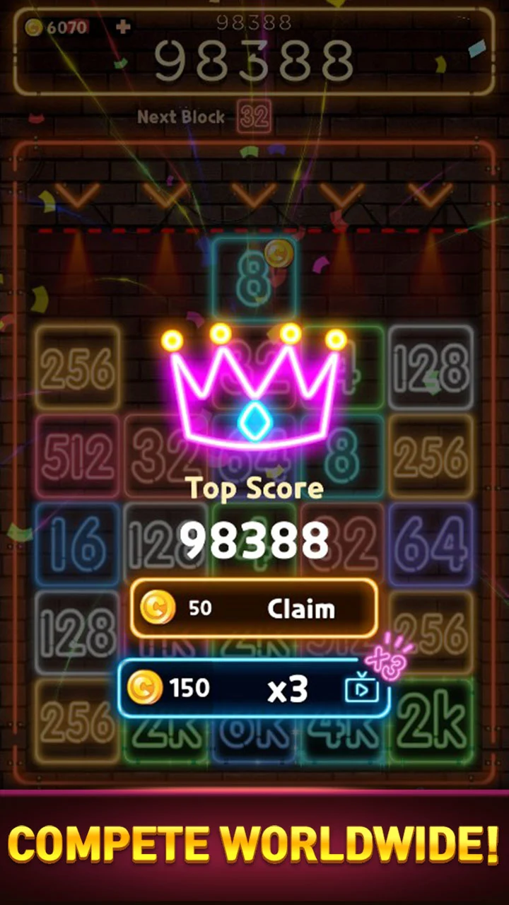 Drop Number : Neon 2048 截图 6