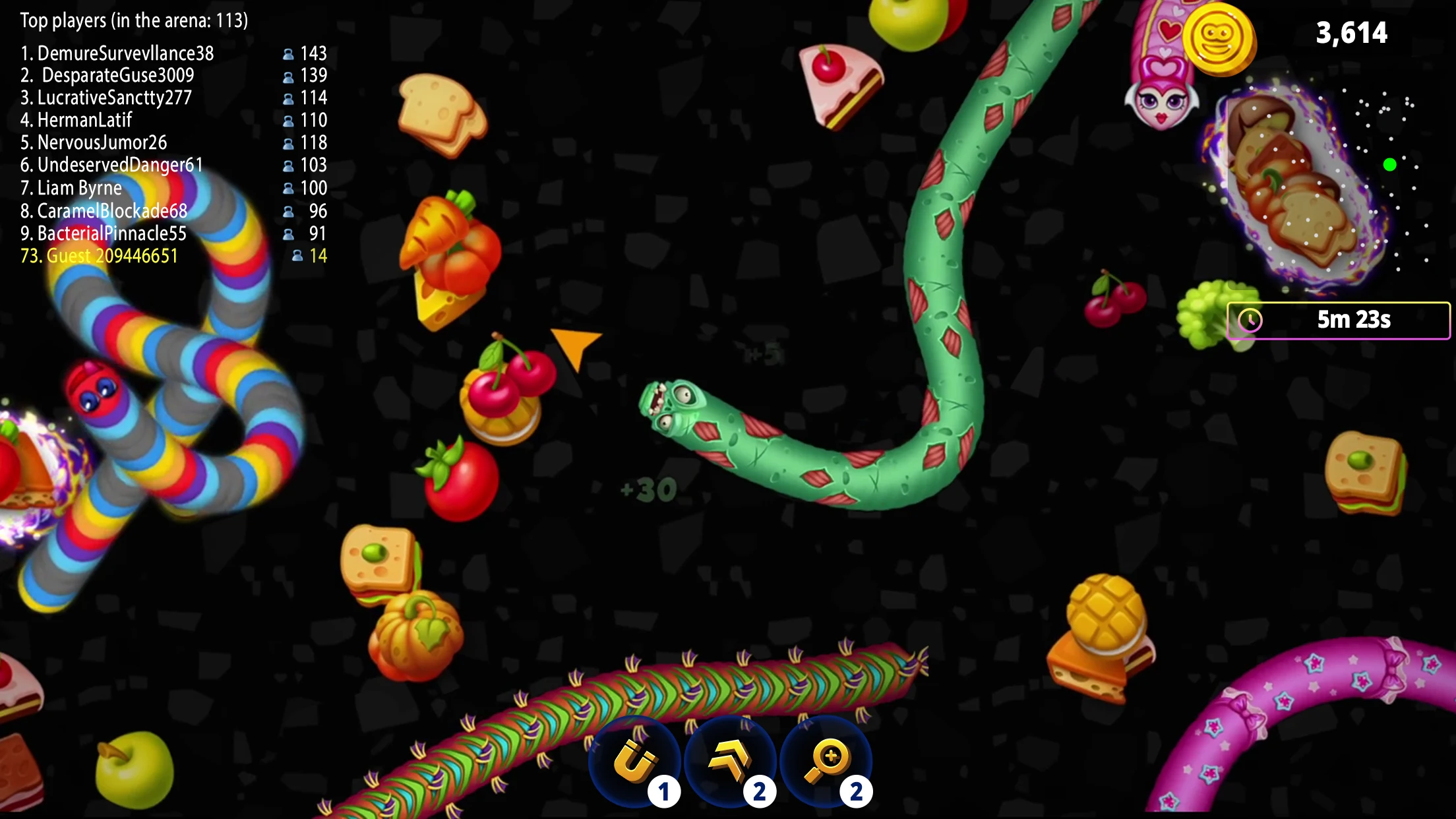 Worms Zone .io - Hungry Snake 截图 1