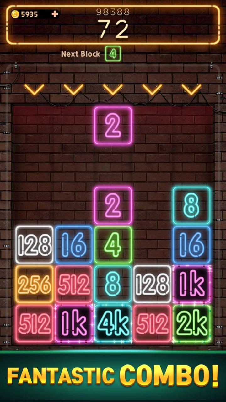 Drop Number : Neon 2048 截图 5