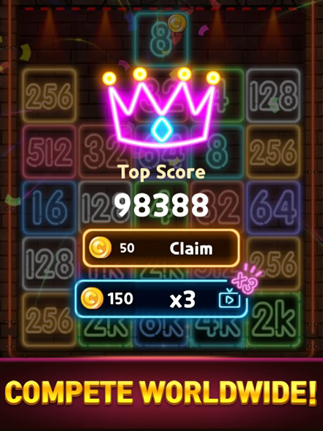 Drop Number : Neon 2048 截图 12